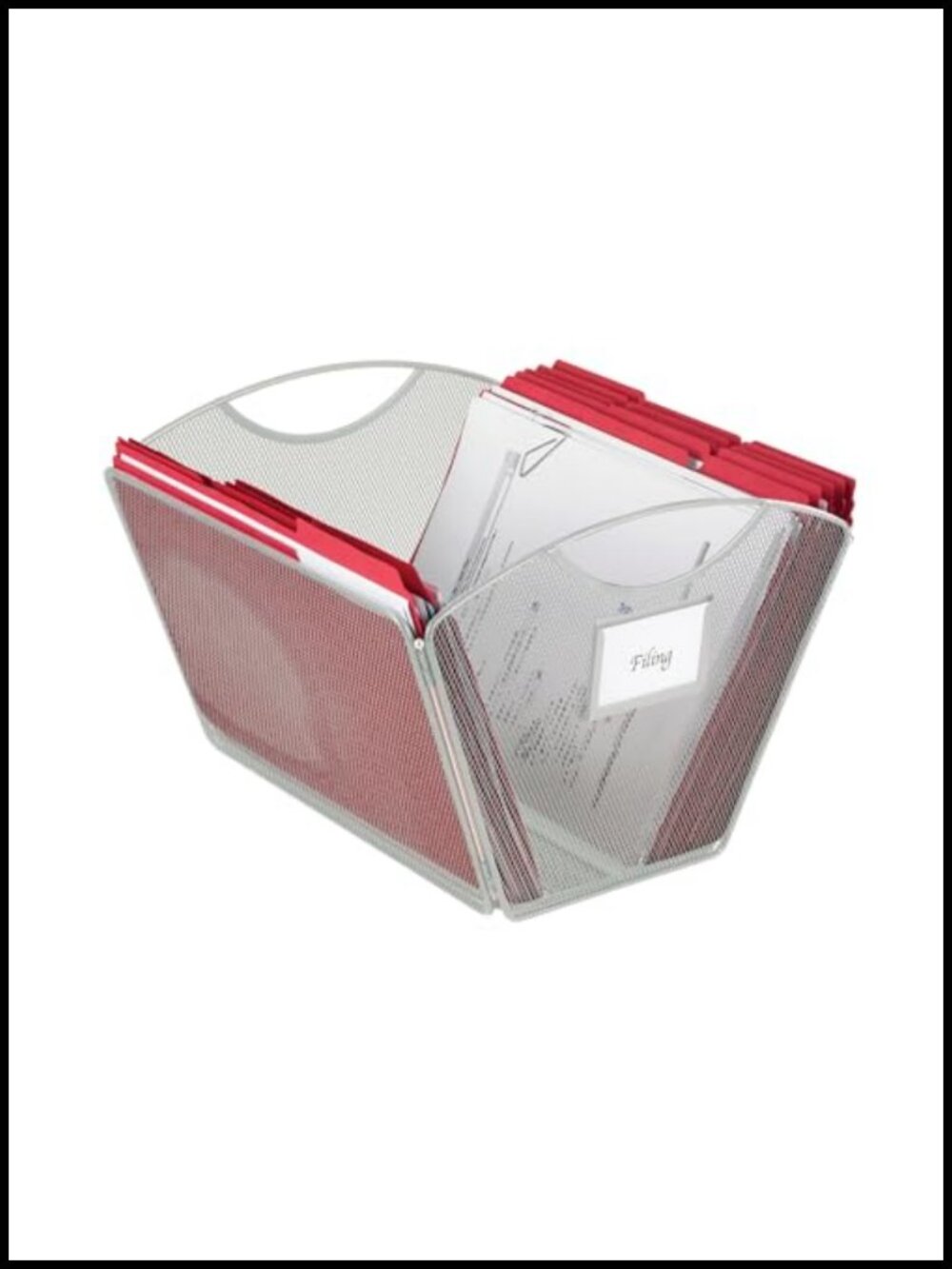 Safco Onyx Mesh Letter-Size Desktop Tub Filer Durable Steel Mesh Collapsible